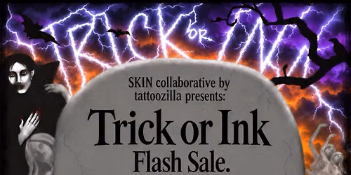 Trick or ink fundraiser Halloween flash sale 