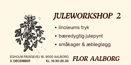 Linoleumstryk og b\u00e6redygtig julepynt med FLOR Aalborg