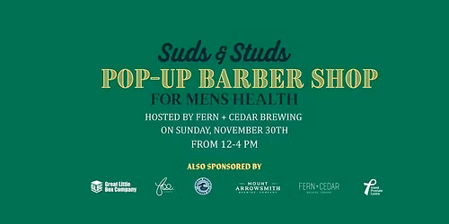 Suds & Studs: Pop up Barber Shop in support of Men's Health