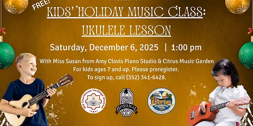 Free Kids' Holiday Music Class: Ukulele Lesson