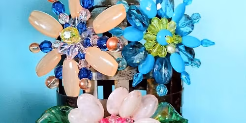 Beaded Flower Magnet Trio with Summer Sun 7\/19 @11am