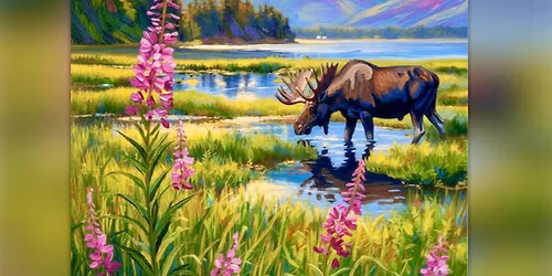\ud83c\udfa8 Paint Night! Fundraiser: Moose Meadow Magic \ud83e\udece\ud83c\udf38