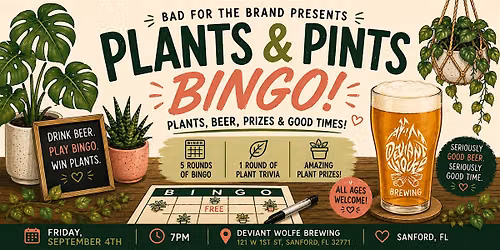 PLANTS & PINTS BINGO - Sanford Beer Week Edition