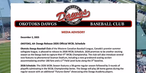 Okotoks Dawgs vs. Sylvan Lake Gulls