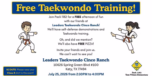 Taekwondo and Pizza at Leaders Taekwondo Cinco Ranch!