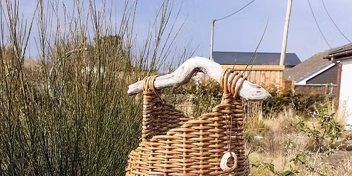 Willow Asymmetrical Driftwood Handle Kindling Basket Workshop