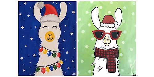 Joyful Christmas Llama - Paint and Sip in Austin | Classpop!\u2122
