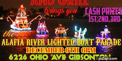 Alafia River Lighted Boat Parade with Rebecca Field At The Edge 