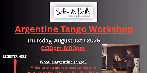 Argentine Tango Workshop August 2026 at Salon de Baile Dance & Fitness Studio Pooler, GA