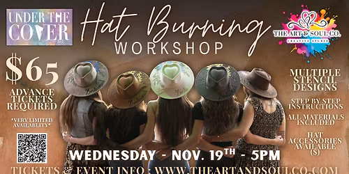 **SOLD OUT** Hat Burning Workshop @ Under The Cover