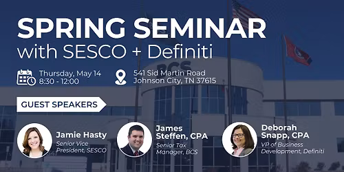 BCS Spring Seminar with SESCO + Definiti