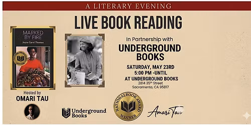 Literary Event - Live Book Reading of Marked By Fire