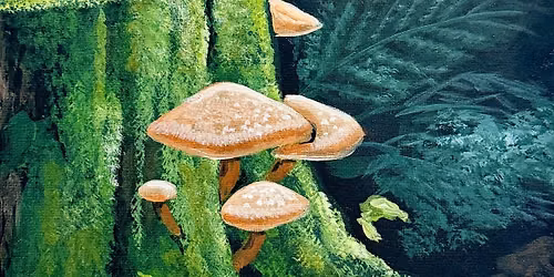 Mushrooms and Moss Canvas Paint and Sip
