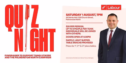 Tangi Utikere's Labour Quiz Night Fundraiser 