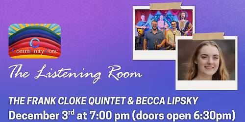 Frank Cloke Quintet Listening Room Followed By Jam Session (Bring Your Instrument!)