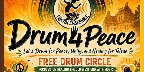 Drum4Peace Healing drum circle for Toledo by Djobi Ensemble