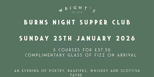 Burns Night Supper Club, Bury St Edmunds - 2026