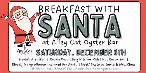 Breakfast with Santa at Alley Cat Oyster Bar