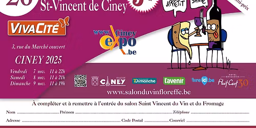 26eme salon St Vincent du vin et du fromage \u00e0 Ciney- Ciney Expo