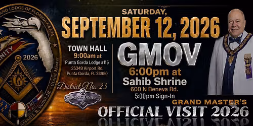 Grand Master's Official Visit - 23rd Masonic District