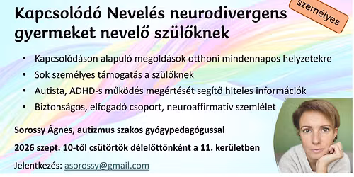 Kapcsol\u00f3d\u00f3 Nevel\u00e9s sz\u00fcl\u0151csoport neurodivergens gyermeket nevel\u0151 sz\u00fcl\u0151knek