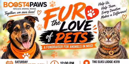 Fur the love of Pets - A Fundraiser for Boost4paws