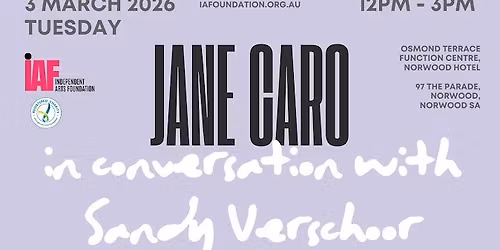 Jane Caro in conversation with Sandy Verschoor