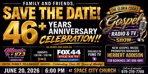 Gloria Cooks TV and Radio Show 47th Anniversary  Magic 97.3 FM