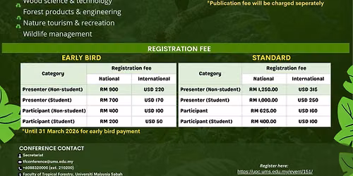Tropical Forestry 2026 Conference — Jalan UMS, 88450 Kota Kinabalu, Malaysia