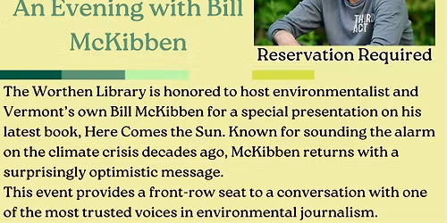 Here Comes The Sun: An Evening with Bill McKibben