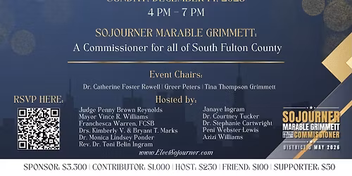 Meet & Greet Campaign Fundraiser to Elect Sojourner for Fulton County Commissioner, District 5