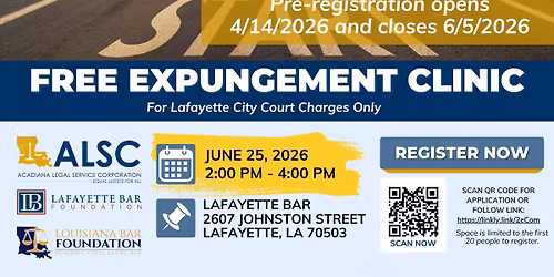 Free Expungement Clinic | Lafayette City Court Charges Only