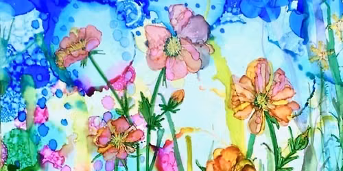 Colourful Summer Meadow -Alcohol inks workshop