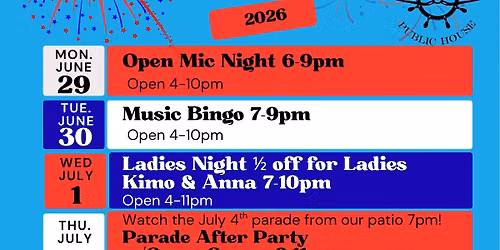 Fourth of July Week 2026 @ Stick & Rudder\ud83c\uddfa\ud83c\uddf8\ud83c\udf87!