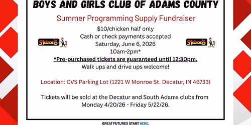 Nelson's Chicken Fundraiser - Boys and Girls Club of Adams County