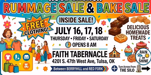 HUGE CHURCH RUMMAGE SALE AND BAKE SALE