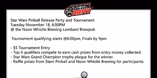 Star Wars Pinball Launch Party & Tournament