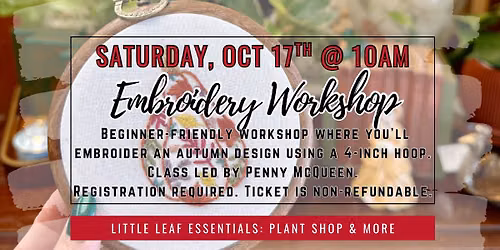 Embroidery Workshop <Fall Edition>