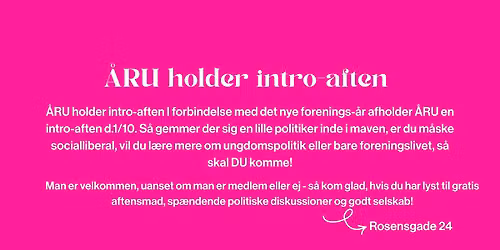 \u00c5RU holder intro-aften!
