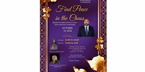 Divine Purpose and Connection Event "Find Peace in the Chaos " FREE FOOD