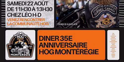 Venez \u00e0 la rencontre des HOG - 35e anniversaire du chapitre HOG Mont\u00e9r\u00e9gie
