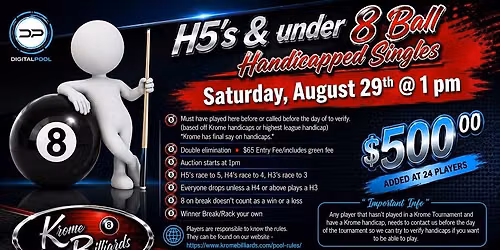 H5's  Ball Singles - $500 added at 24