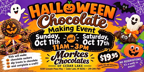 Childrens Chocolate Making Experience on Sunday Oct 11th & Saturday Oct 17th