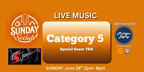 Sunday Socials Presents: Category 5 LIVE!