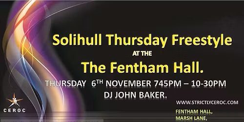 Strictly Ceroc \/ Groove Freestyle Thursday the 6th November.