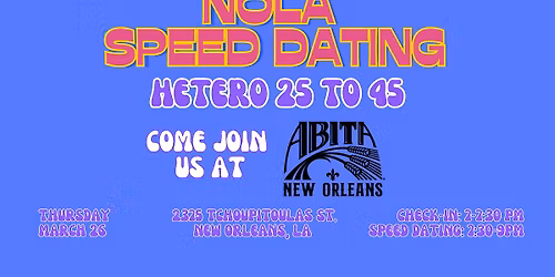 3\/26 - NOLA Speed Dating @ Abita New Orleans
