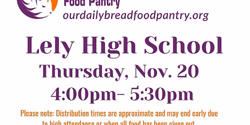 Thursday Food Pantry at Lely High School