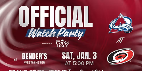 Official Colorado Avalanche Watch Party, Presented by Coors Light - Bender's Westminster