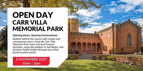 Carr Villa Memorial Park Open Day 2025