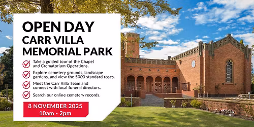 Carr Villa Memorial Park Open Day 2025